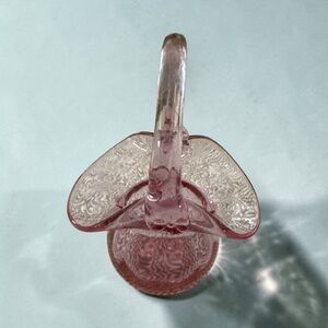 Vintage Joe DeAnda Pink Art Glass Vase 6" Hand BlownBud Vase w Handle